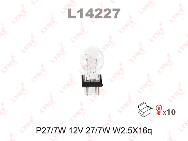 Купить запчасть LYNX - L14227 Лампа накаливания P27/7 12V 2,5X16Q L14227