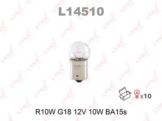 Купить запчасть LYNX - L14510 Лампа накаливания R10W G18 12V 10W BA15S L14510