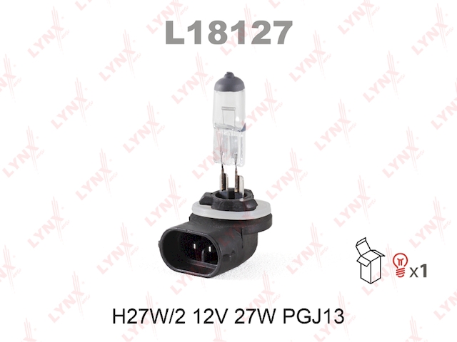 Купить запчасть LYNX - L18127 Лампа галогеновая H27 12V 27W PGJ13 (881) L18127
