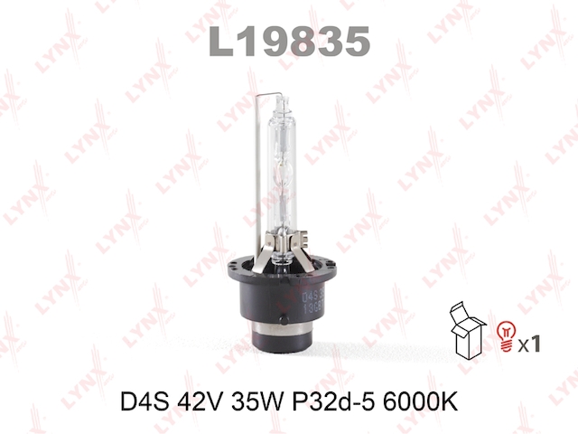 Купить запчасть LYNX - L19835 Лампа газоразрядная D4S 12V 35W P32d-5 6000K L19835