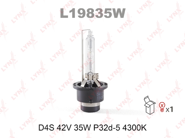 Купить запчасть LYNX - L19835W Лампа газоразрядная D4S 12V 35W P32d-5 4300K L19835W