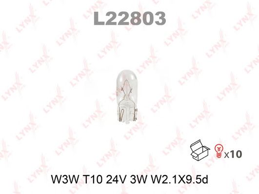 Купить запчасть LYNX - L22803 Лампа накаливания W3W T10 24V 3W W2.1X9.5d L22803
