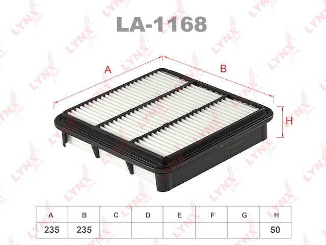 Купить запчасть LYNX - LA-1168 Фильтр воздушный подходит для MITSUBISHI L200 2.5D 05 (4D56) LA-1168