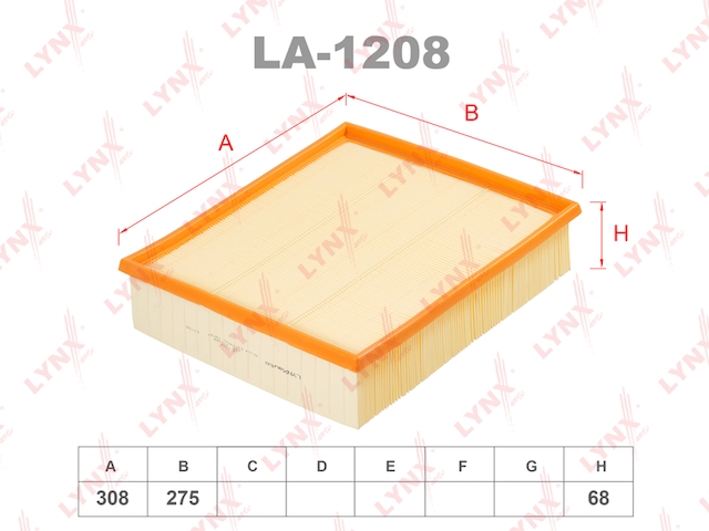 Купить запчасть LYNX - LA-1208 Фильтр воздушный подходит для MB Sprinter 208D-416CDI 95 LA-1208
