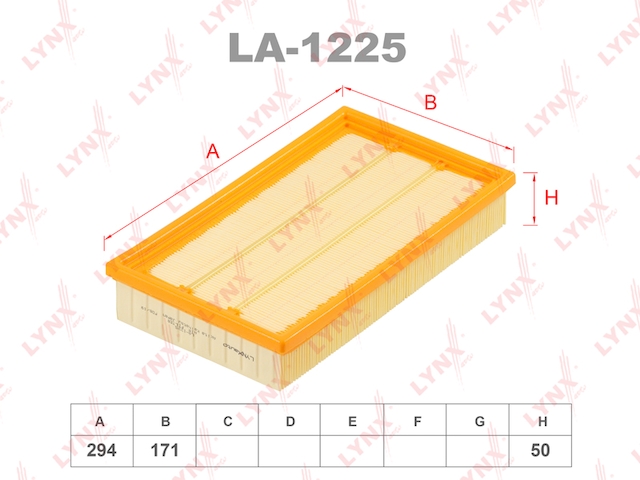 Купить запчасть LYNX - LA-1225 Фильтр воздушный LA-1225