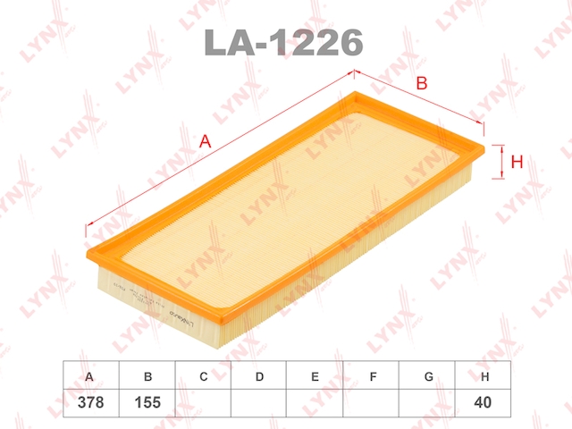 Купить запчасть LYNX - LA-1226 Фильтр воздушный JAGUAR X-Type 01-09 LA-1226