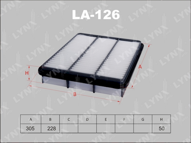 Купить запчасть LYNX - LA-126 Фильтр воздушный подходит для TOYOTA Hilux Surf 2.7-3.4 02/Land Cruiser 2.7-3.4 02/4.7 98-07 LA-126