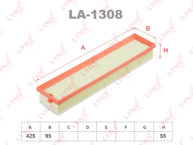 Купить запчасть LYNX - LA-1308 Фильтр воздушный подходит для CITROEN C4 04/Berlingo 08 1.6, PEUGEOT 206 00/307 00/Partner 08 1.6 LA-1308