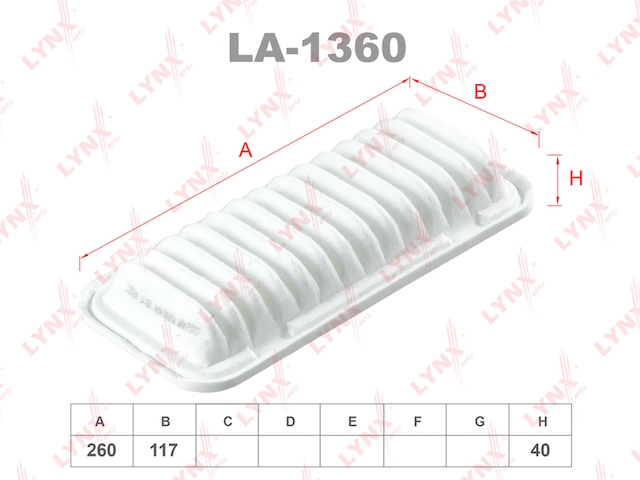 Купить запчасть LYNX - LA-1360 Фильтр воздушный подходит для CITROEN C1 1.0 05, DAIHATSU Sirion 1.0 05, PEUGEOT 107 1.0 05, SUBARU Justy 1.0 07, TOYOTA Yaris 1.0-1.3 99 LA-1360