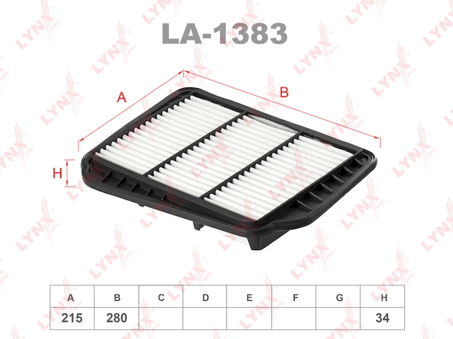 Купить запчасть LYNX - LA-1383 Фильтр воздушный подходит для DAEWOO Lacetti 1.4-1.8 05/Nubiria 1.6/1.8/2.0D 05 LA-1383