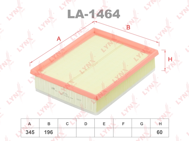 Купить запчасть LYNX - LA-1464 Фильтр воздушный RENAULT Laguna 07-15 / Latitude 10 LA-1464