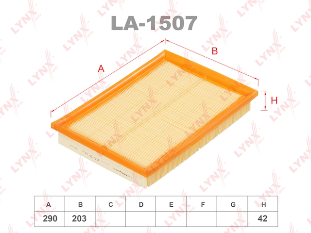 Купить запчасть LYNX - LA-1507 Фильтр воздушный подходит для OPEL Corsa C 1.0-1.8 00-06/Meriva 1.4-1.8 03-10 LA-1507