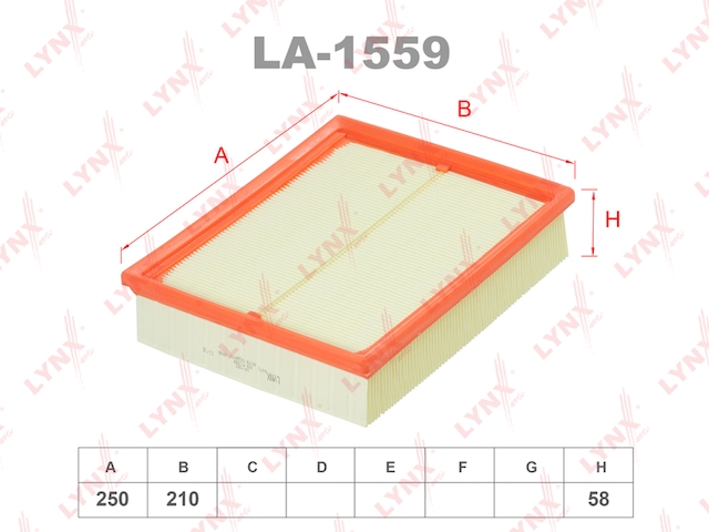 Купить запчасть LYNX - LA-1559 Фильтр воздушный подходит для AUDI A4 1.6-2.8 95-00/A6 1.8-4.2 97-05, SKODA Superb 1.8T-2.8 02-08, VW Passat 1.8-2.8 96-00/1.6-4.0 00-05 LA-1559