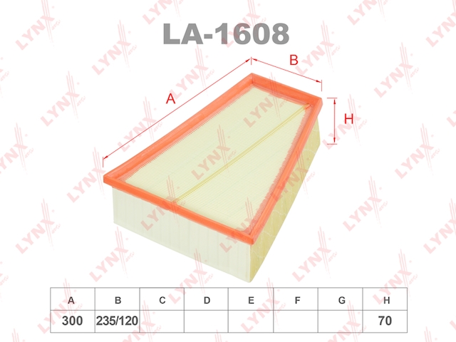 Купить запчасть LYNX - LA-1608 Фильтр воздушный подходит для FORD Mondeo 1.6T-2.3 06/Galaxy 1.6T-2.3 06/S-Max 1.6T-2.3 06, VOLVO S80 2.0/TD 08 LA-1608