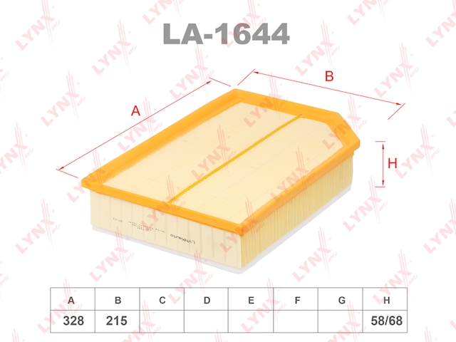 Купить запчасть LYNX - LA-1644 Фильтр воздушный подходит для VOLVO XC90 I 2.4D-2.5 02-14 LA-1644