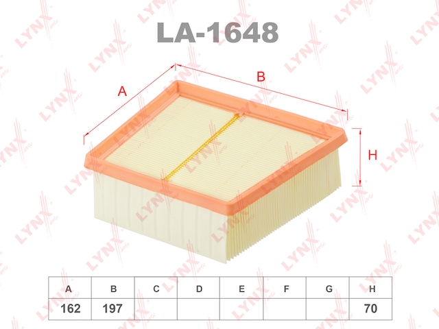Купить запчасть LYNX - LA-1648 Фильтр воздушный LA-1648