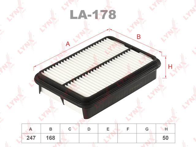 Купить запчасть LYNX - LA-178 Фильтр воздушный подходит для TOYOTA 4Runner 2.7 95-96/Hilux 2.4 89/Previa 2.4 90-00 LA-178