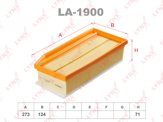 Купить запчасть LYNX - LA-1900 Фильтр воздушный подходит для RENAULT Duster 1.6 15, LADA Vesta 1.6 15 / Xray 1.6 16 LA-1900