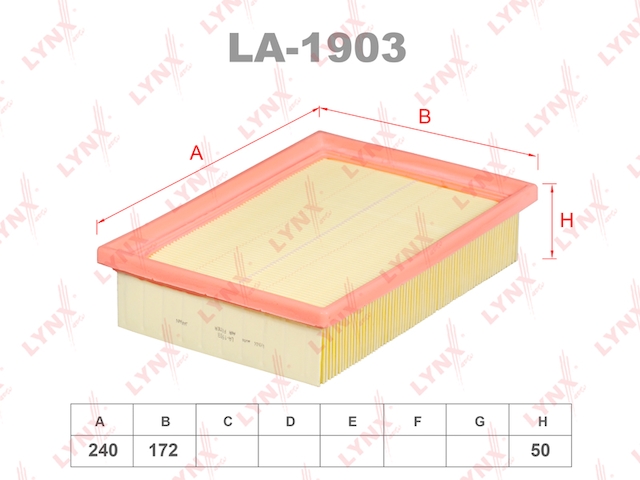 Купить запчасть LYNX - LA-1903 Фильтр воздушный подходит для CHEVROLET Aveo 1.2-1.6 11 / Cobalt 1.5 11 LA-1903