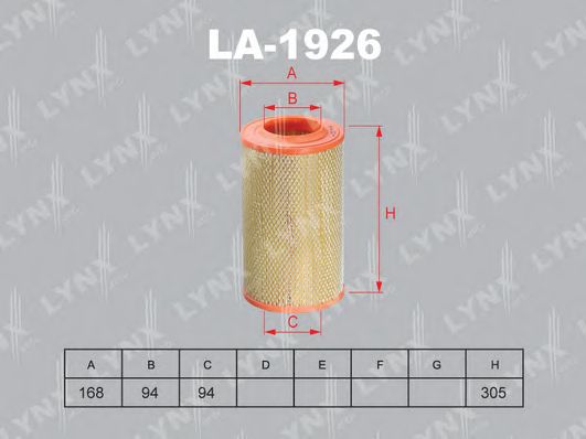 Купить запчасть LYNX - LA-1926 Фильтр воздушный подходит для CITROEN Jumper 2.2D-3.0D 06, FIAT Ducato 2.2D-3.0D 06, PEUGEOT Boxer 2.2D-3.0D 06 LA-1926