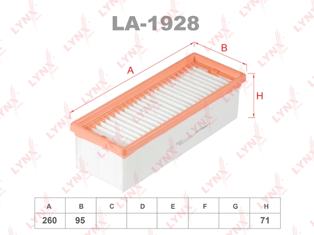 Купить запчасть LYNX - LA-1928 Фильтр воздушный подходит для RENAULT Duster 1.5D 10 / Logan 1.5D 10 / Sandero 1.5D 10 LA-1928