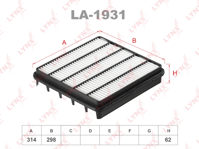 Купить запчасть LYNX - LA-1931 Фильтр воздушный подходит для TOYOTA Land Cruiser(200) 4.5D 07 LA-1931