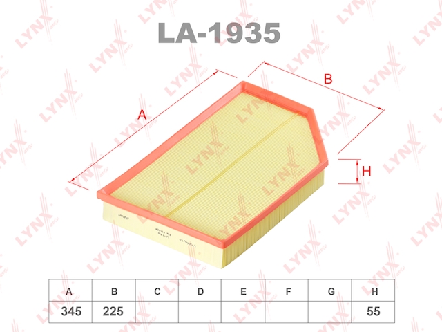 Купить запчасть LYNX - LA-1935 Фильтр воздушный подходит для VOLVO S60 II 2.0T-2.4D 10 / S80 II 1.6D-4.4 06 / XC60 2.0T-2.4D 08 / XC70 2.0T-2.4D 07 LA-1935