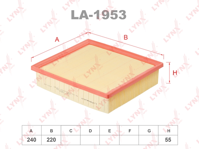 Купить запчасть LYNX - LA-1953 Фильтр воздушный подходит для TOYOTA Camry(V50) 3.5 11, LEXUS RX270-350 08 LA-1953