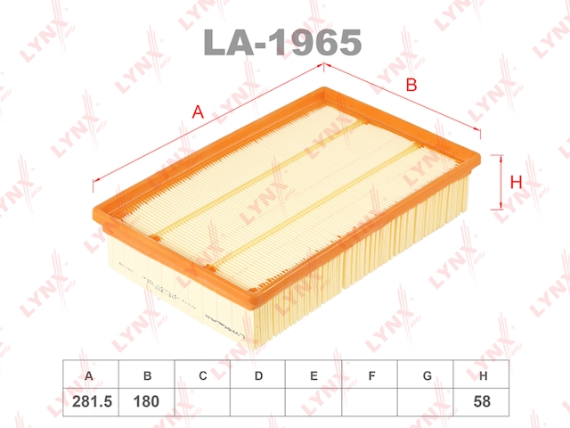 Купить запчасть LYNX - LA-1965 Фильтр воздушный NISSAN Navara(D40) 2.5D-3.0D 05 / Pathfinder(R51) 2.5D-3.0D 05 LA-1965