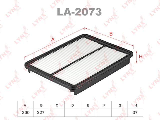 Купить запчасть LYNX - LA-2073 Фильтр воздушный подходит для HYUNDAI Santa Fe III 2.4 12, Sorento II 2.4 12 LA-2073
