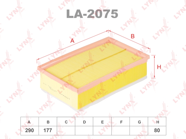 Купить запчасть LYNX - LA-2075 Фильтр воздушный подходит для AUDI A3 1.6D-2.0D 12, SKODA Fabia 1.4D 14 / Octavia(5E) 1.6D-2.0D 12, VW Golf VII 1.6D-2.0D 12 / Passat 1.6D-2.0D 14, SEAT Leon 1.6D-2.0D 12 LA-2075