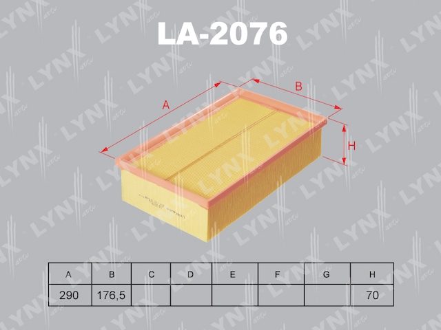 Купить запчасть LYNX - LA-2076 Фильтр воздушный подходит для AUDI A3 1.6D-2.0D 12 / TT 1.8T-2.0T 14, SKODA Fabia 1.4D 14 / Octavia(5E) 1.6D-2.0T 12 / Superb 1.6D-2.0T 15, VW Golf VII 1.6D-2.0D 12 / Passat 1.6D-2.0 LA-2076