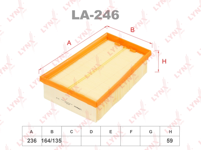 Купить запчасть LYNX - LA-246 Фильтр воздушный подходит для NISSAN Qashqai 1.6-2.0D 07/X-Trail 2.0-D 07, RENAULT Koleos 2.0D 07 LA-246