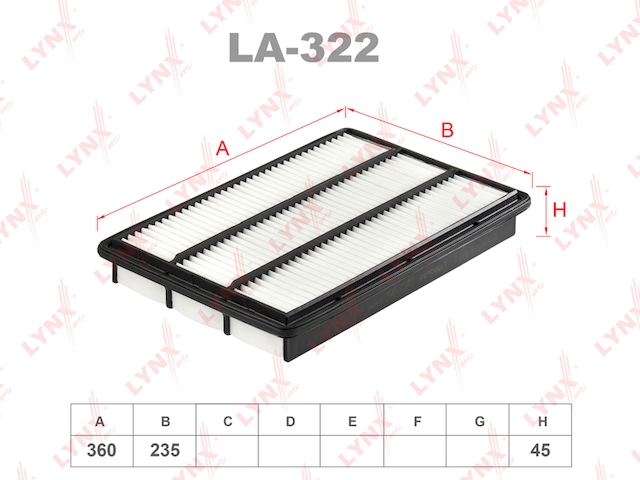 Купить запчасть LYNX - LA-322 Фильтр воздушный подходит для MITSUBISHI Pajero 3.2TD 01 LA-322