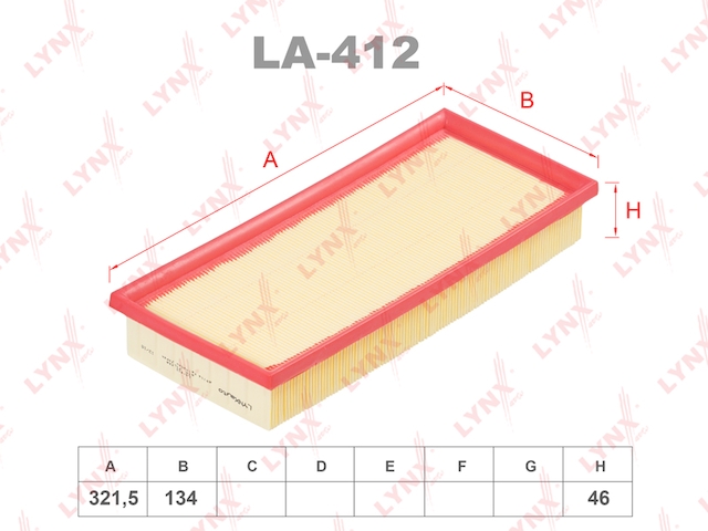 Купить запчасть LYNX - LA-412 Фильтр воздушный LA-412