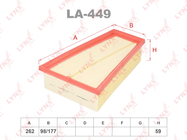 Купить запчасть LYNX - LA-449 Фильтр воздушный LA-449