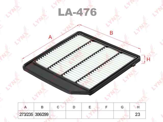 Купить запчасть LYNX - LA-476 Фильтр воздушный подходит для SUZUKI SX4 1.4 16 / Vitara(LY) 1.4 15 LA-476