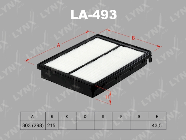 Купить запчасть LYNX - LA-493 Фильтр воздушный подходит для KIA Sorento(UM) 2.4D 15 LA-493