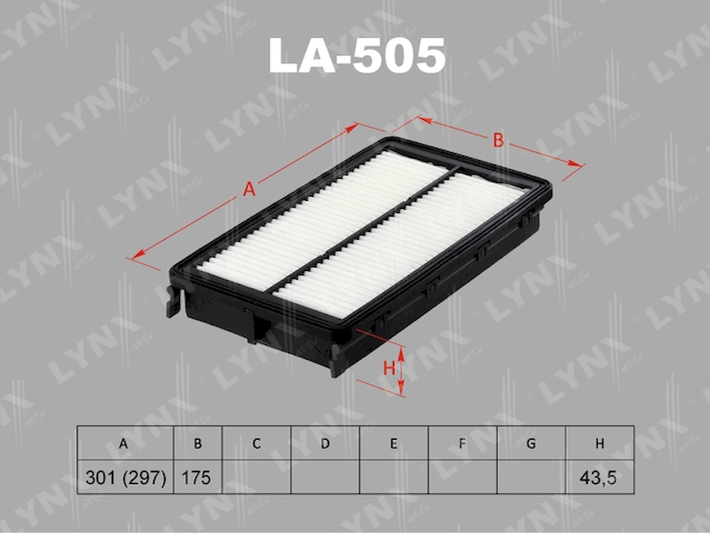 Купить запчасть LYNX - LA-505 Фильтр воздушный подходит для KIA Sorento(UM) 2.2D 15 LA-505