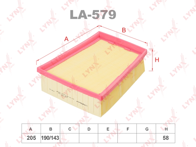 Купить запчасть LYNX - LA-579 Фильтр воздушный LA-579
