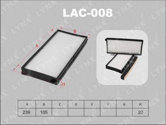 Купить запчасть LYNX - LAC-008 Фильтр салонный (комплект 2 шт.) подходит для KIA Clarus 96/Rio 05 LAC-008