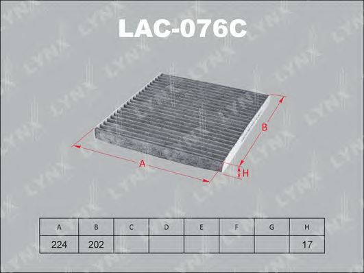 Купить запчасть LYNX - LAC-076C Фильтр салонный угольный подходит для HYUNDAI Genesis 08/Tucson 04, KIA Carens 05/Rio 05/Sportage 04 LAC-076C