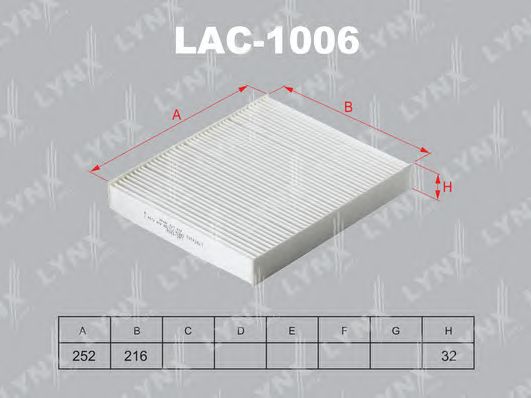 Купить запчасть LYNX - LAC-1006 Фильтр салонный подходит для SKODA Fabia I-II 99 / Roomster 07, VW Polo 01 / Polo Sedan 10, MB G(W461/3) 97, SEAT Cordoba 02-09 / Ibiza IV-V 02 LAC-1006
