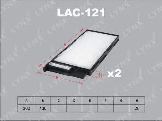 Купить запчасть LYNX - LAC-121 Фильтр салонный (комплект 2 шт.) подходит для TOYOTA Land Cruiser 98-07, LEXUS LX470 98-07 LAC-121