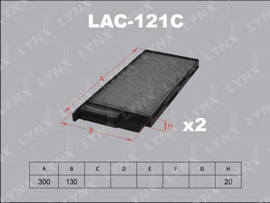 Купить запчасть LYNX - LAC-121C Фильтр салонный угольный (комплект 2 шт.) подходит для TOYOTA Land Cruiser 98-07, LEXUS LX470 98-07 LAC-121C