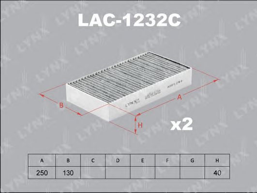 Купить запчасть LYNX - LAC-1232C Фильтр салонный угольный (комплект 2 шт.) подходит для MB ML(W164) 05/GL 06/R(W251) 06 LAC-1232C