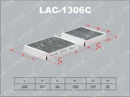 Купить запчасть LYNX - LAC-1306C Фильтр салонный угольный (комплект 2 шт.) подходит для PEUGEOT 207 1.4-1.6D 06 / 208 1.0-1.6D 12 / CITROEN C3 1.1-1.6 09 / DS3 1.4-1.6 09 LAC-1306C