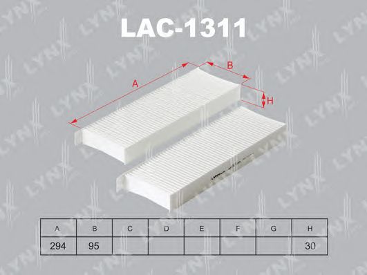 Купить запчасть LYNX - LAC-1311 Фильтр салонный (комплект 2 шт.) подходит для CITROEN Berlingo 08 / C4 Picasso/Grand Picasso 07 / DS5 11, PEUGEOT 3008 09 / 5008 09 / Partner 08 LAC-1311