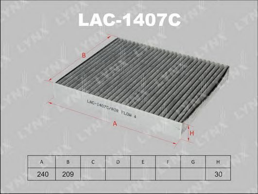 Купить запчасть LYNX - LAC-1407C Фильтр салонный угольный подходит для FORD Focus III 11/C-Max 07/Galaxy 06/Kuga 08/Mondeo 07/S-Max 07 LAC-1407C