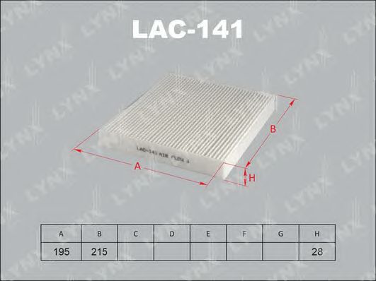Купить запчасть LYNX - LAC-141 Фильтр салонный подходит для TOYOTA Camry (V40) 06-11/(V50) 11/Corolla (E15) 06/RAV4 III 05/Land Cruiser 150 10/200 08, LEXUS RX 09 LAC-141